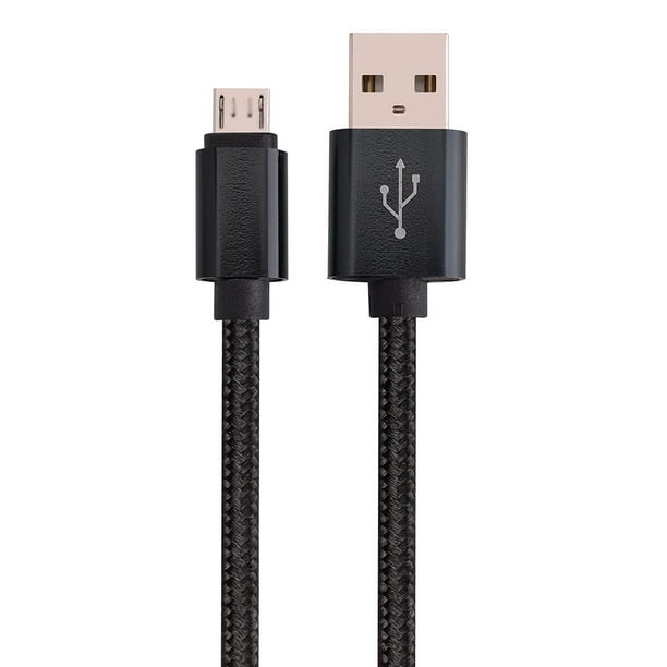 Cmple 1571-N 3 ft Black Micro USB to USB Braided Data Charging Cable 